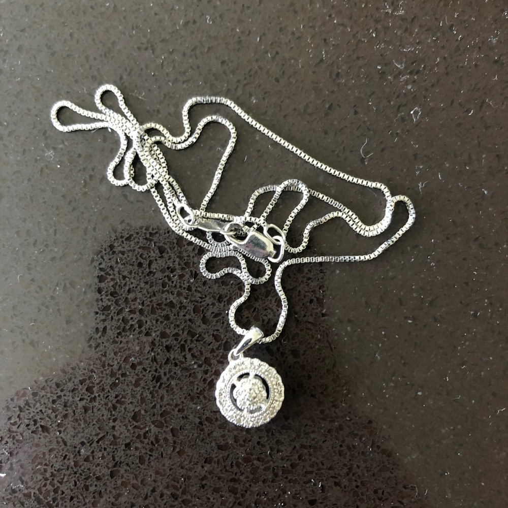 Tiffany & Co. Silver Diamond Pendant Necklace